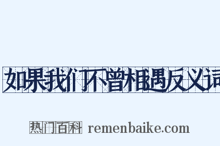 如果我们不曾相遇反义词是什么意思的图片